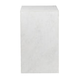 Felix 18" Contemporary Solid Natural Marble Handmade Square Plinth Block Pedestal End Table
