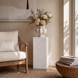 Felix 18" Contemporary Solid Natural Marble Handmade Square Plinth Block Pedestal End Table
