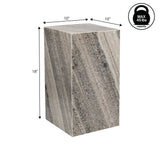 Felix 18" Contemporary Solid Natural Marble Handmade Square Plinth Block Pedestal End Table