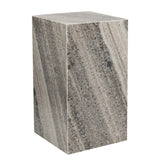 Felix 18" Contemporary Solid Natural Marble Handmade Square Plinth Block Pedestal End Table