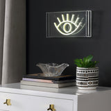 Eye 11.8" Contemporary Glam Acrylic Box USB Operated LED Neon Light - JONATHAN Y