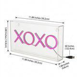 XOXO 11.75" Contemporary Glam Acrylic Box USB Operated LED Neon Light Pink – DIM