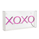 XOXO 11.75" Contemporary Glam Acrylic Box USB Operated LED Neon Light - JONATHAN Y