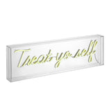 Treat Yo Self 20" Contemporary Glam Acrylic Box USB Operated LED Neon Light - JONATHAN Y