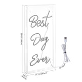 Best Day Ever Contemporary Glam Acrylic Box USB Operated LED Neon Light - JONATHAN Y