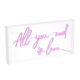 All You Need Is Love 23.63" X 11.75" Contemporary Glam Acrylic Box USB Operated LED Neon Light - JONATHAN Y
