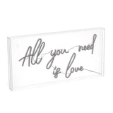 All You Need Is Love 23.63" X 11.75" Contemporary Glam Acrylic Box USB Operated LED Neon Light - JONATHAN Y