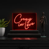 Crazy In Love Contemporary Glam Acrylic Box USB Operated LED Neon Light - JONATHAN Y