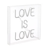 Love Is Love Square Contemporary Glam Acrylic Box USB Operated LED Neon Light - JONATHAN Y