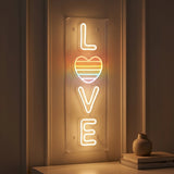 LOVE 8" X 24" Contemporary Glam Acrylic Box USB Operated LED Neon Light White/Rainbow / 8" X 24" – AI-ON