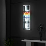LOVE 8" X 24" Contemporary Glam Acrylic Box USB Operated LED Neon Light - JONATHAN Y