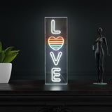 LOVE 8" X 24" Contemporary Glam Acrylic Box USB Operated LED Neon Light - JONATHAN Y