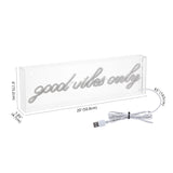 Good Vibes Only Contemporary Glam Acrylic Box USB Operated LED Neon Light - JONATHAN Y