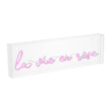 La Vie En Rose Contemporary Glam Acrylic Box USB Operated LED Neon Light - JONATHAN Y