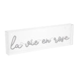 La Vie En Rose Contemporary Glam Acrylic Box USB Operated LED Neon Light - JONATHAN Y