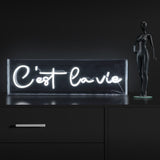 C'est La Vie Contemporary Glam Acrylic Box USB Operated LED Neon Light - JONATHAN Y