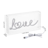 Love Contemporary Glam Acrylic Box USB Operated LED Neon Light - JONATHAN Y