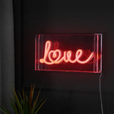 Love Contemporary Glam Acrylic Box USB Operated LED Neon Light - JONATHAN Y