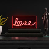 Love Contemporary Glam Acrylic Box USB Operated LED Neon Light - JONATHAN Y
