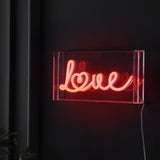 Love Contemporary Glam Acrylic Box USB Operated LED Neon Light - JONATHAN Y