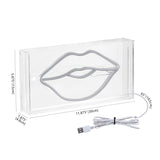 Lips Contemporary Glam Acrylic Box USB Operated LED Neon Light - JONATHAN Y