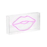 Lips Contemporary Glam Acrylic Box USB Operated LED Neon Light - JONATHAN Y