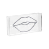 Lips Contemporary Glam Acrylic Box USB Operated LED Neon Light - JONATHAN Y
