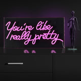 You're Like Really Pretty Contemporary Glam Acrylic Box USB Operated LED Neon Light - JONATHAN Y