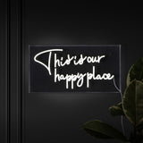 This Is Your Happy Place Contemporary Glam Acrylic Box USB Operated LED Neon Light - JONATHAN Y