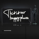 This Is Your Happy Place Contemporary Glam Acrylic Box USB Operated LED Neon Light - JONATHAN Y