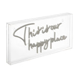 This Is Your Happy Place Contemporary Glam Acrylic Box USB Operated LED Neon Light - JONATHAN Y