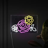 Crowd Of Roses Contemporary Glam Acrylic Box USB Operated LED Neon Light - JONATHAN Y
