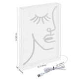 Half-Face Contemporary Glam Acrylic Box USB Operated LED Neon Light - JONATHAN Y