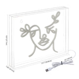 Teary Face Contemporary Glam Acrylic Box USB Operated LED Neon Light - JONATHAN Y