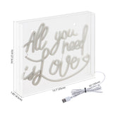 All You Need Is Love Contemporary Glam Acrylic Box USB Operated LED Neon Light - JONATHAN Y