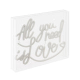 All You Need Is Love Contemporary Glam Acrylic Box USB Operated LED Neon Light - JONATHAN Y