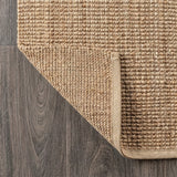 Pata Hand Woven Chunky Jute Area Rug Natural / Runner / 2' X 12' – BACK