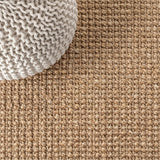 Pata Hand Woven Chunky Jute Area Rug Natural / Runner / 2' X 12' – DETAIL