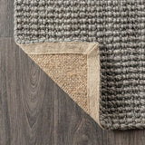 Pata Hand Woven Chunky Jute Area Rug Gray / Square / 5' Square – BACK