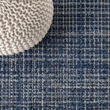 Pata Hand Woven Chunky Jute Area Rug Navy / Square / 5' Square – DETAIL