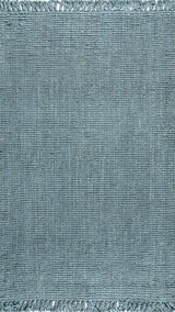 Pata Hand Woven Chunky Jute With Fringe Area Rug