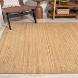 Griffin Rustic Farmhouse Woven Jute Solid Area Rug