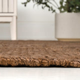 Griffin Rustic Farmhouse Woven Jute Solid Area Rug