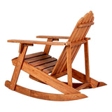 Kiawah Outdoor Patio Classic Acacia Wood Adirondack Rocking Chair - JONATHAN Y