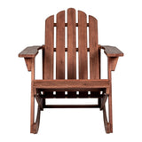 Kiawah Outdoor Patio Classic Acacia Wood Adirondack Rocking Chair - JONATHAN Y