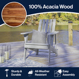 Irving Outdoor Patio Modern Acacia Wood Adirondack Chair