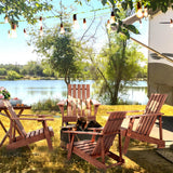 Irving Outdoor Patio Modern Acacia Wood Adirondack Chair - JONATHAN Y