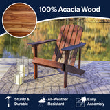 Westport Outdoor Patio Traditional Acacia Wood Adirondack Chair