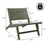 Leo Mid-Century Modern Wood Armless Outdoor Patio Chair