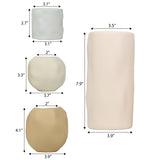 Linden Modern Minimalist Handmade Concrete Organic Sculptural Cylinder and Round Planter Set with Drainage Holes